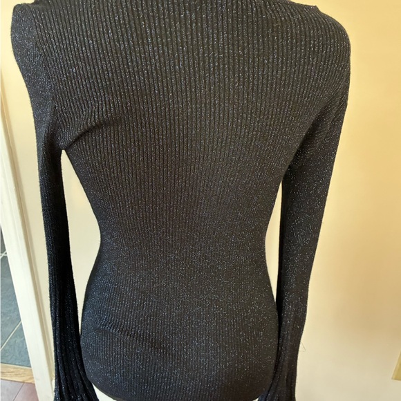 Milly Blue  Ribbed Knit Top - Picture 4 of 8